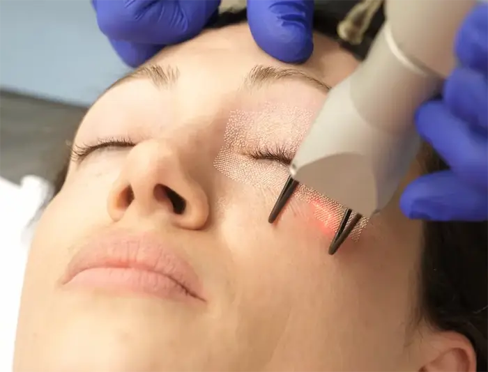 جوانسازی و از بین بردن چروک دور چشم با لیزر فرکشنال65465410