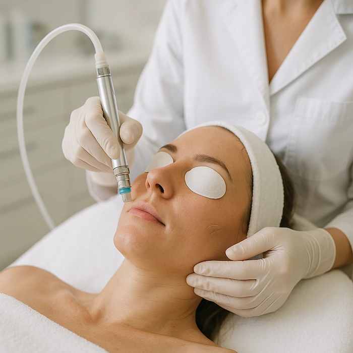 خانم در حال انجام پیلینگ با دستگاه 4185485