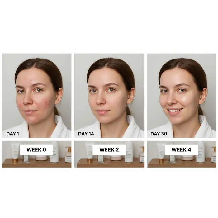 زمان اثرگذاری محصولات پوستی در طی هفته های مختلف 4564654433