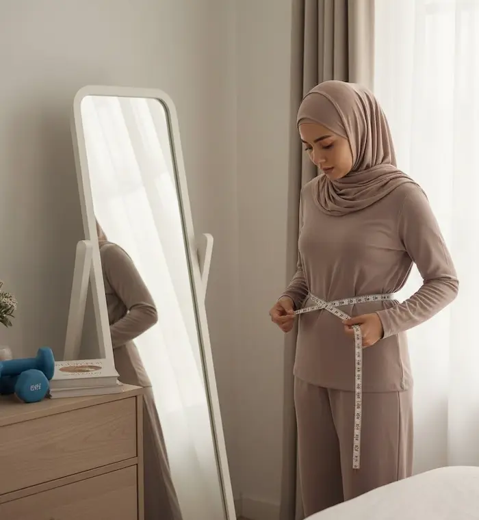 اندازه گیری سایز دور شکم بعد از استفاده از دستگاه های لاغری کرایو 546546554