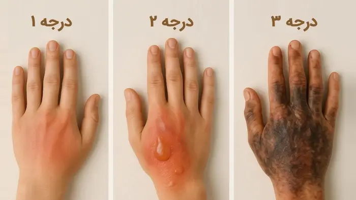 انواع درجه سوختگی روی پوست دست 56544