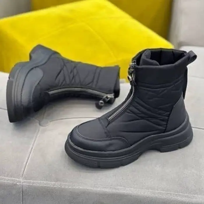 استایل با بوت کاپشنی مشکی 565645