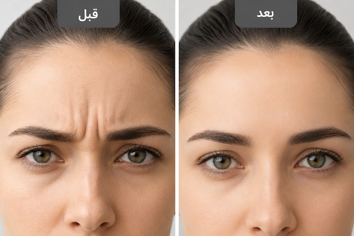 قبل و بعد از بین بردن خط اخم پیشانی45469
